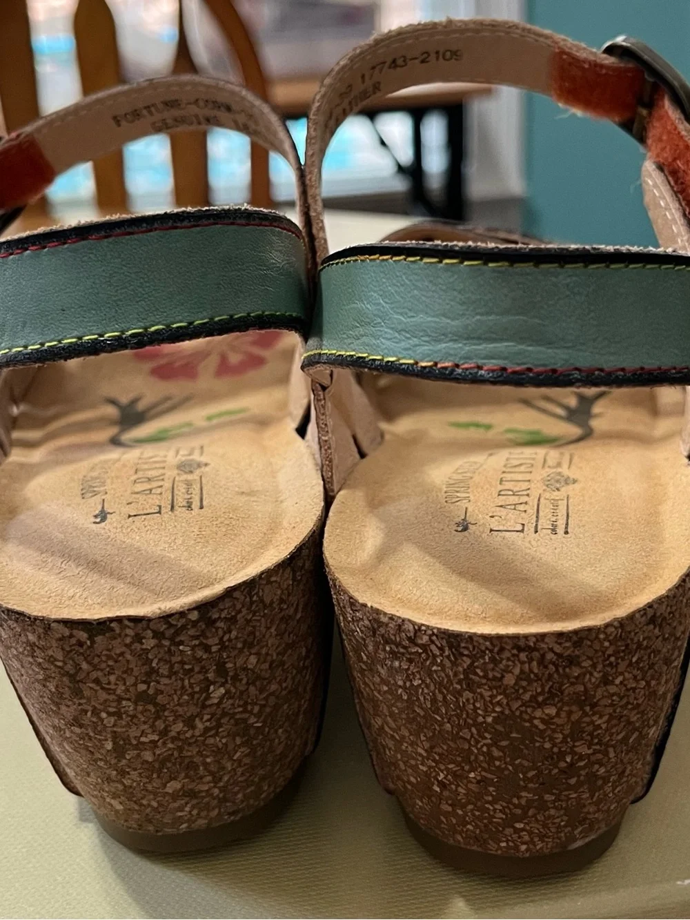 L'Artiste by Spring Step Multicolor Floral Leather Sandals